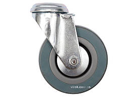 Колесо до візка Ø=100мм, b=26мм VOREL з обертовою опорою і кріпил. отвор; h=132мм, навант.-45кг [34]