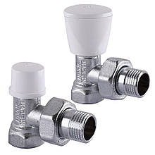 Кран радіаторний кутовий ARCO 1/2″ подача + обратка (комплект) KC012 KCM17