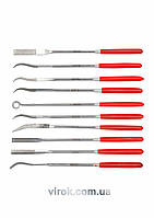 Надфілі алмазні YATO фігурні, l= 140/25 мм, b= 3 мм, Набір. 10 шт. [12/120]