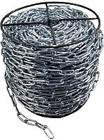 Ланцюг з довгою ланкою оцинкований ТМ "VIROK" DIN 5685C; Ø= 5 мм, 25 кг, l= 62 м ± 1,0% (TR)