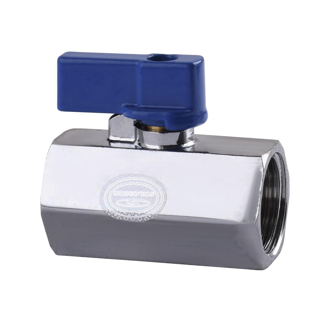 Кран кульовий міні SOLOMON 1/2″ внутрішній-внутрішній (хром) NV-3024, фото 1