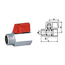 Кран кульовий міні SOLOMON 1/2″ внутрішній-зовнішній (хром) NV-3025, фото 4