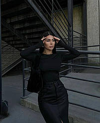 Жіночий базовий укорочений кроп топ мікродайвінг лонгслів довгий рукав жіноча кофта VS