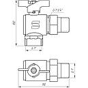 Кран кульовий кутовий з американкою SELBA 1″ PN 40 внутрішній-зовнішній SL1543, фото 3