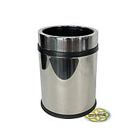 Відро для сміття господарське 8Л з притискним кільцем, нержавіюча сталь, хром VINKS, фото 3