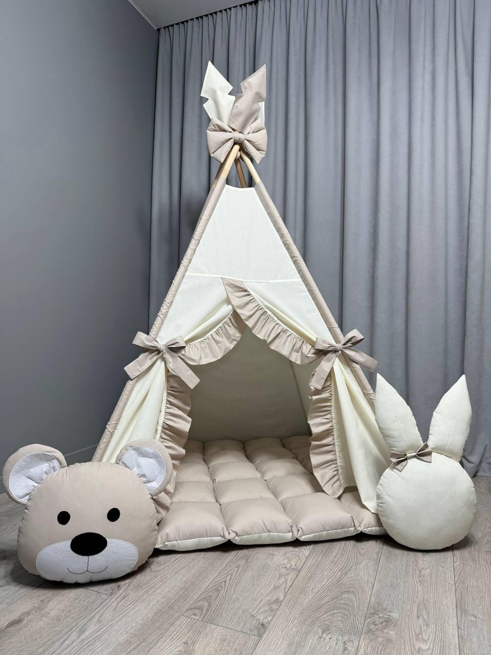 Вігвам Ніжність БОНБОН Повний комплект, дитяча палатка, дитячий вігвам, вігвам для дітей, вігвам для дівчинки, дитячий намет, фото 1