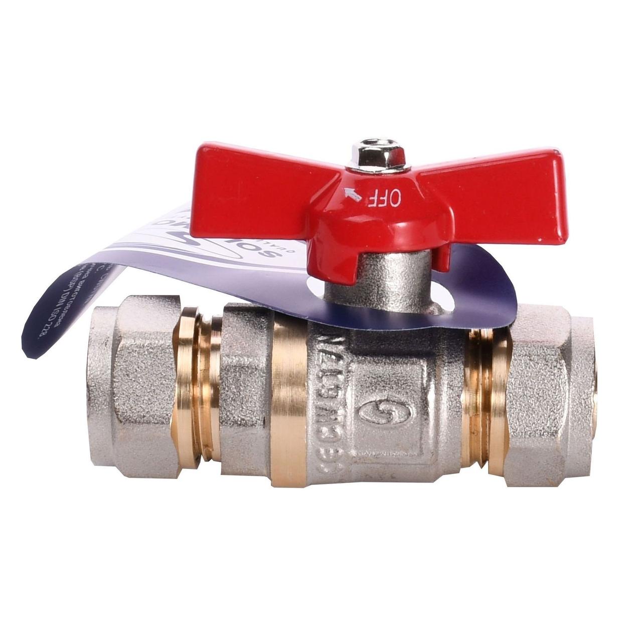 Кран кульовий обтискний SOLOMON D 16х16 для металопластикової труби B1182, фото 1