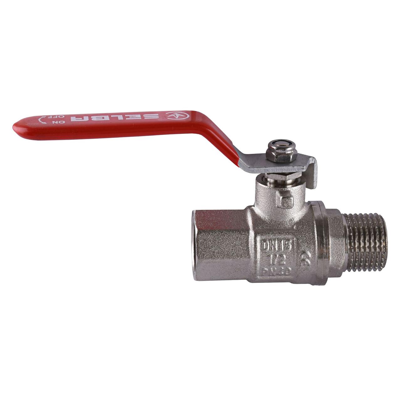 Кран кульовий для води SELBA 1/2″ PN 40 внутрішній-зовнішній SL1505, фото 1