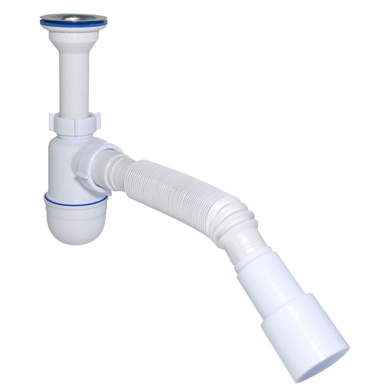 Сифон Waterstal А-32019 під умивальник 1 1/2" з гнучкою гофрою, фото 1