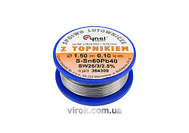 Припій Sn60-Pb40 дротяний на котушці VOREL : Ø= 1.5 мм, m=100 г  [30]