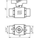 Кран кульовий для води SELBA DN 3/4" (PN 40) зовнішній-зовнішній (Німеччина) SL1503, фото 3
