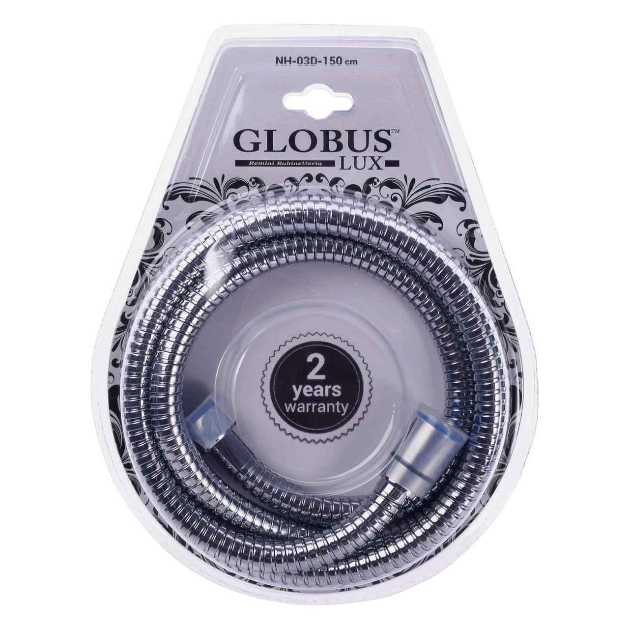 Шланг душовий хромований Globus LUX 1/2" 150 см (нержавіюче обплетення) NH-03D-150