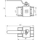 Кран кульовий для води SELBA DN 1" (PN 40) внутрішній-внутрішній SL1506, фото 3