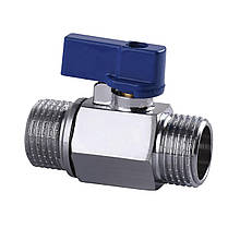 Кран кульовий міні SOLOMON 1/2″ зовнішній-зовнішній (хром) NV-3161