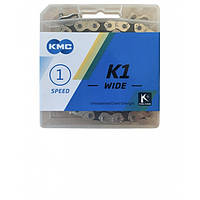 Цепь KMC К1 BMX/FIX Silver/Black 1/2 X 1/8 110 звеньев с замком в боксе