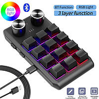 Програмируемая Bluetooth Механическая Клавиатура 12 клавиш 2 ручки Macropad RGB Mini Knob