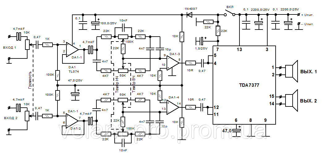 Микросхема yd7377 схема подключения - 91 фото