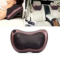 Массажёр подушка для шеи Massage pillow CHM-8028 8 РОЛИКОВ вращение в обе стороны 360° для дома и машины m