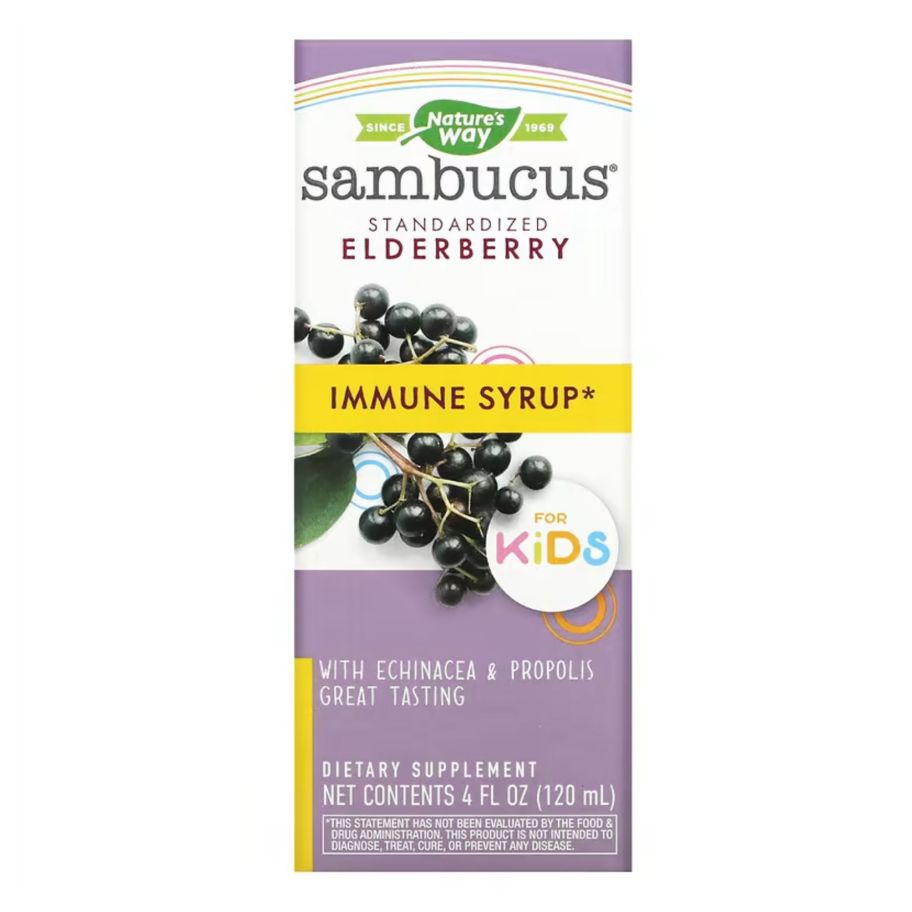 Дитячий Сироп для підтримки Імунітета з Екстрактом Бузини Nature’s Way Sambucus Immune Syrup For Kids 120 мл, фото 1