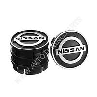 Заглушка колесного диска Nissan 60x55 черный ABS пластик (4шт.) 50036 (50036) KM