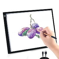 Световой планшет SV А3 формата для рисования и копирования с 3 режимами подсветки и USB кабелем (sv3723a3)
