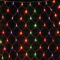 Электрическая новогодняя гирлянда сетка цвет ламп микс 2х2 м Штора занавес звездопад RD-7163 200 LED p