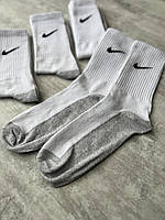 Носки Nike высокие серая подошва носки Найк белые тренировочные с логотипом 12, Чёрный, Зима