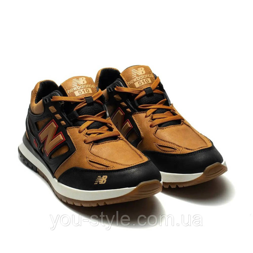 Кросівки шкіряні New Balance колір коричневий, чорний, фото 1
