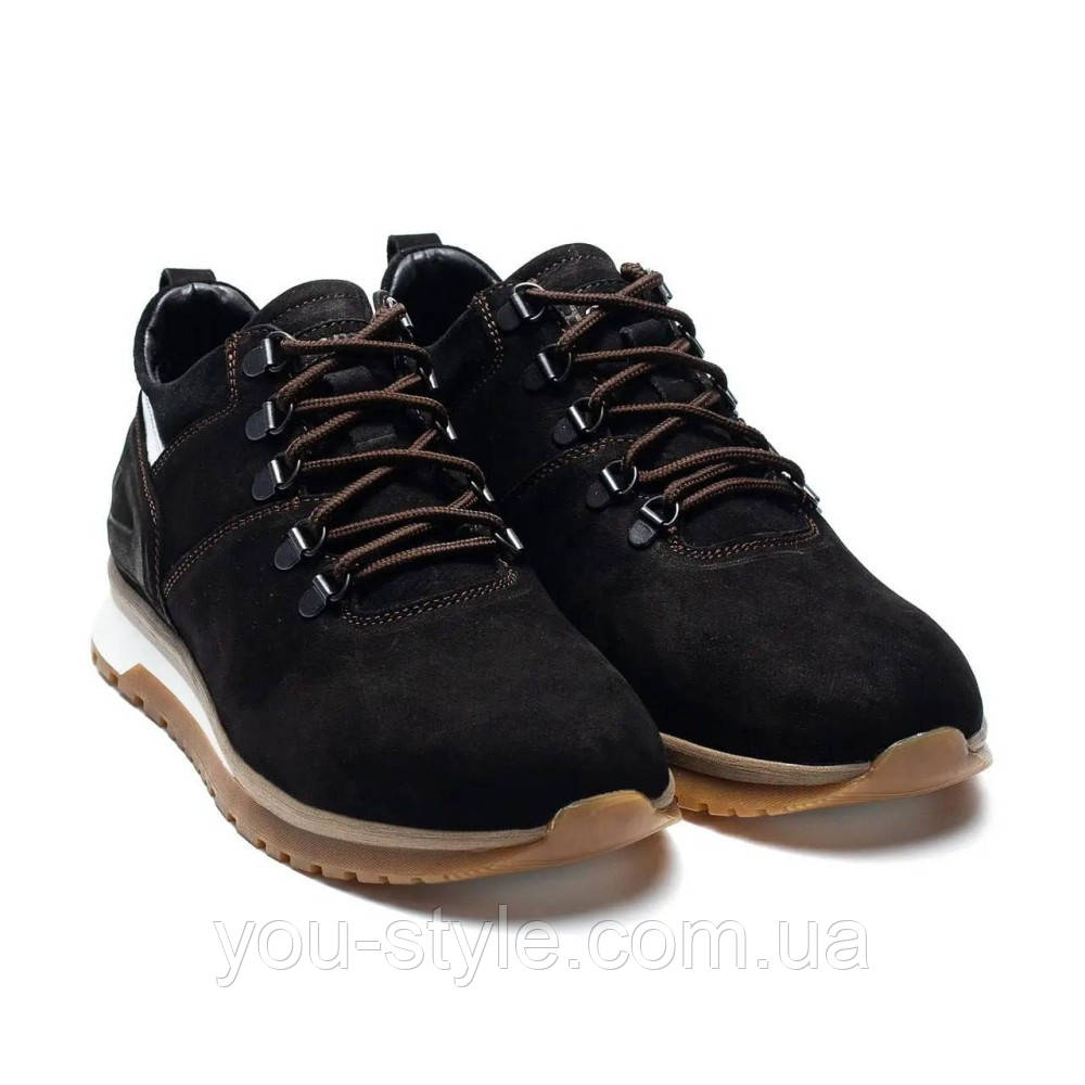 Демісезонні шкіряні кросівки Hamma чорні., фото 1