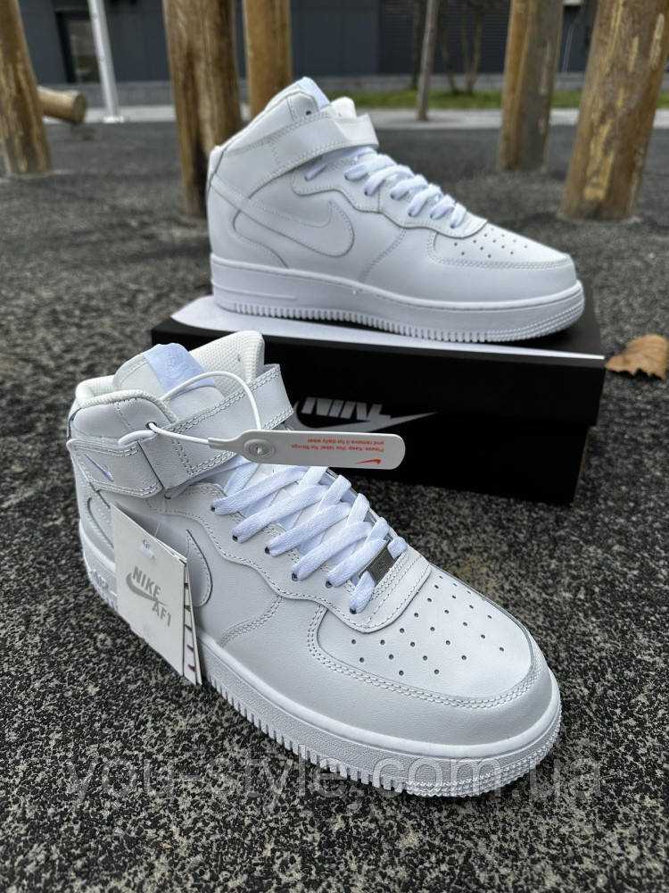 Зимові кросівки Nike Air Force (white), фото 1