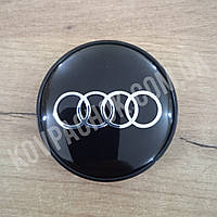 Колпачок на диски Audi черный/хром лого 61мм.