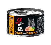 Полнорационный влажный корм для взрослых кошек Alpha Spirit Chiken with Pineapple 200г