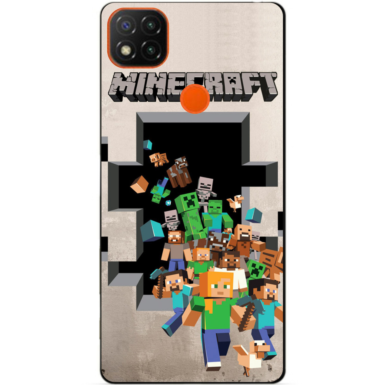 Силіконовий чохол бампер для Xiaomi Redmi 9C з картинкою Minecraft Майнкрафт