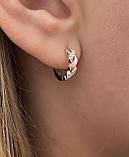 Срібні сережки Конго з вставками із золота 0346.10, фото 2