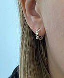 Срібні сережки Конго з вставками із золота 0346.10, фото 3