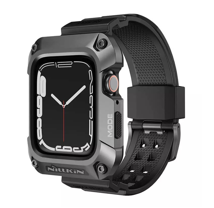 Захисний чохол з ремінцем NILLKIN DynaGuard Wristband Case для Apple Watch 45 mm (7 / 8 / 9 Series) Silver