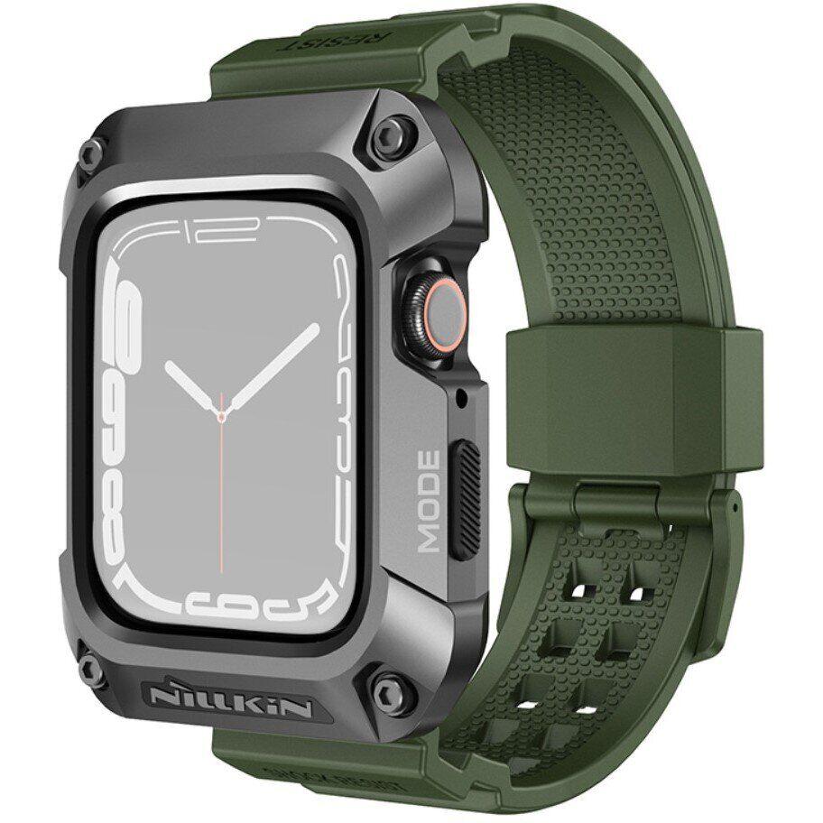 Захисний чохол з ремінцем NILLKIN DynaGuard Wristband Case для Apple Watch 45 mm (7 / 8 / 9 Series) Green