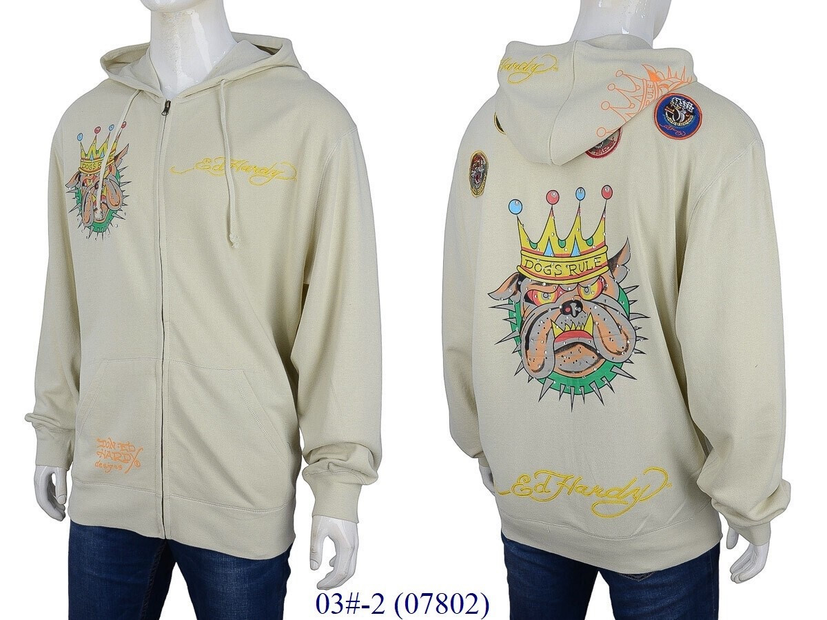 Кофта на блискавці з капюшоном, толстовка, худі, великі розміри унісекс дизайнерська брендова ED HARDY