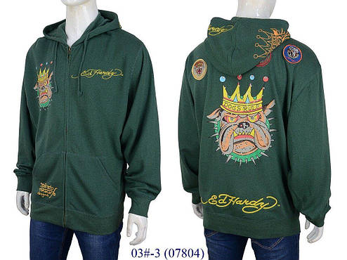 Кофта на блискавці з капюшоном, толстовка, худі, великі розміри унісекс дизайнерська брендова ED HARDY, фото 1