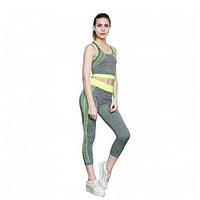 Костюм для йоги та фітнесу Yoga Sets топ і лосини Green Gray One Size ART-0153