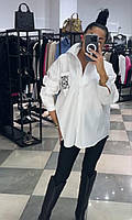 Жіноча сорочка блузка 35/6/5 вільного крою котон (42-44, 46-48, 50-52 великі розміри )