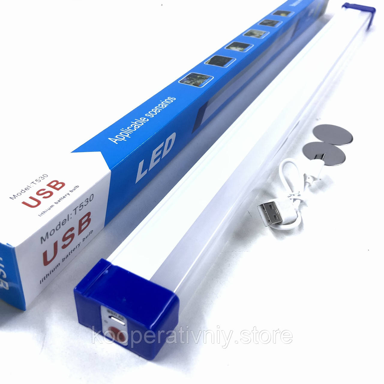 Світлодіодна акумуляторна USB-лампа кемпінгова аварійна T530/ Портативний переносний ліхтарик 50 см