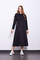 Дизайнерська жіноча сукня чорна міді Modna KAZKA MKPR8847-5