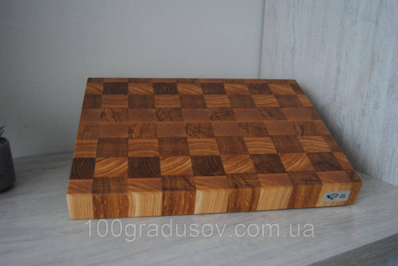 Торцевая разделочная доска из дуба + ясеня PAV-Wood 30х40х4,5 см - фото 4 - id-p2112678446