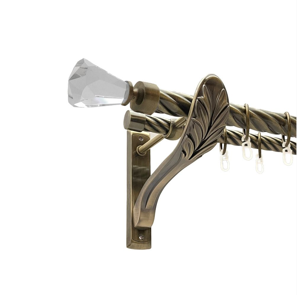 Карниз кований для штор подвійний антик ретро Кристал Конус 25мм х 16мм діаметр твістер кручена комплект, фото 1