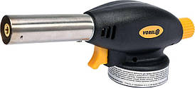 Пальник газовий VOREL з п`єзозапалом; тип з`єднання EN417 (цангове)макс. t=1300°C, P=1,3 кВт [10/60]