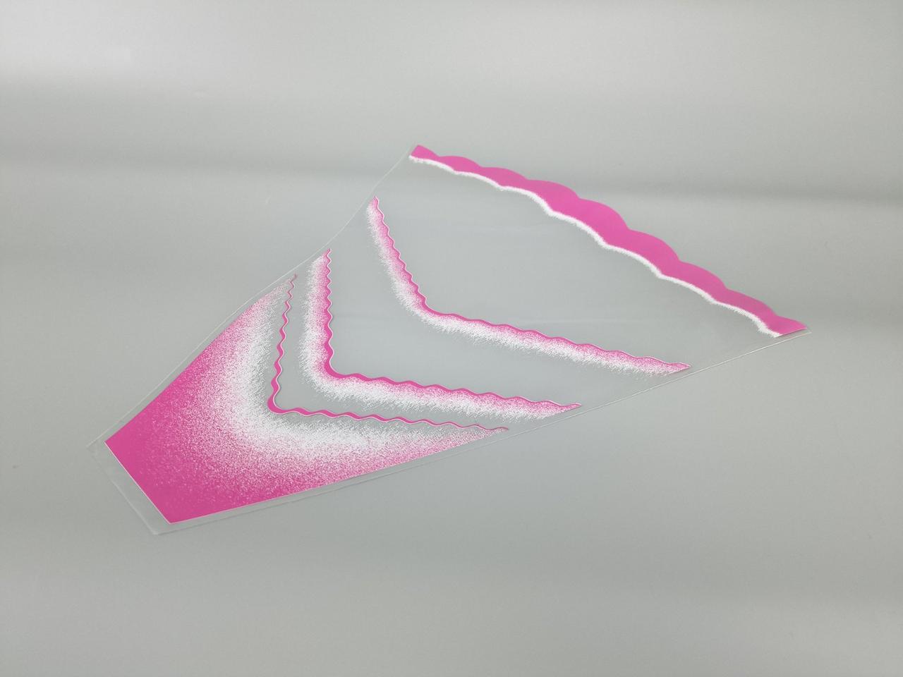 Конусні пакети для квітів з візерунком h50/10низ/50верх" Боуберангі"(100 шт) малиновий 162 (6) (100 шт), фото 1