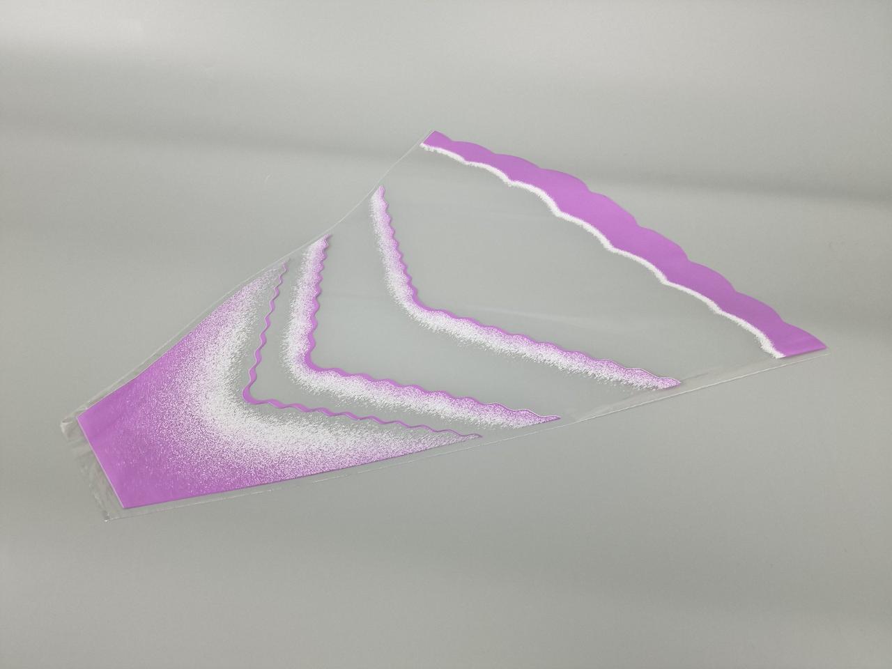 Конусні пакети для квітів з візерунком h50/10низ/50верх" Боуберангі"(100 шт) бузок 162 (5) (100 шт), фото 1