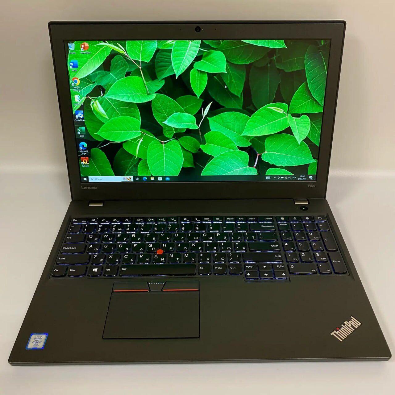 Б/в Ноутбук Lenovo ThinkPad P50s 15.6" 1920x1080| Core i5-6300U| 16 GB RAM| 512 GB SSD| Quadro M500M 2GB