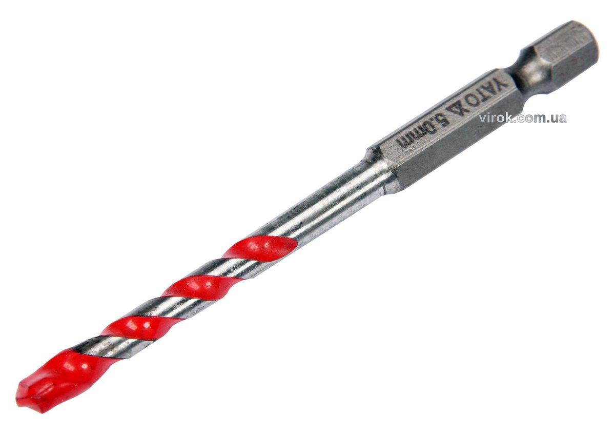 Свердло універсальне YATO: YG6X, Ø= 5 мм, l= 85/30 мм, HEX-1/4" [125]